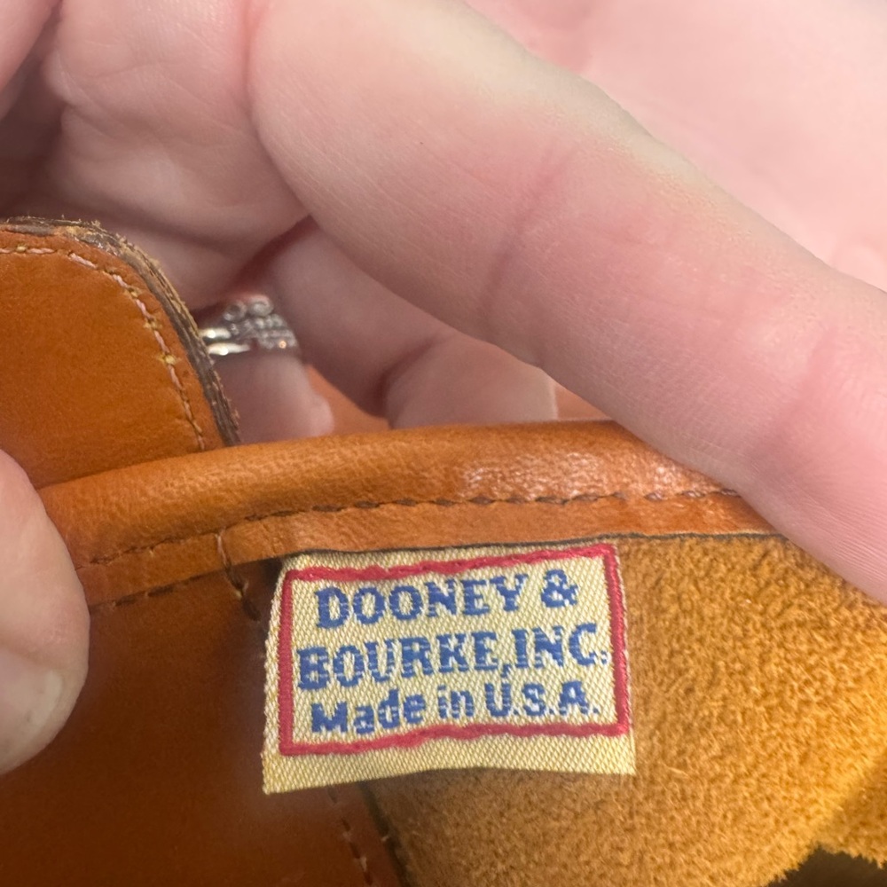 Dooney & Bourke Pebble Leather Satchel in Cognac Brown with Gold Hardware - Picture 3 of 17